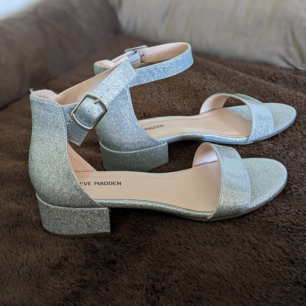 Steve Madden glitter block heels